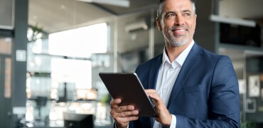 Man iPad business