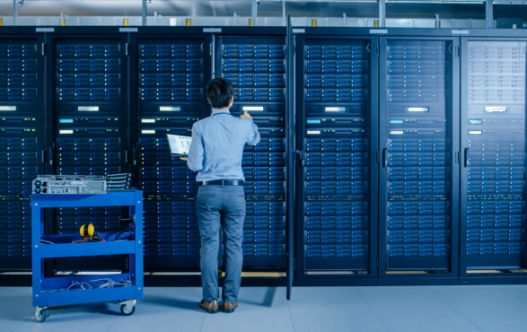 Man in Blue Data Center   Large