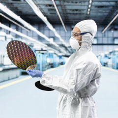 Semiconductor lasers image man holding Medium